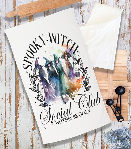 Halloween Spooky Witch Club Terry Towel