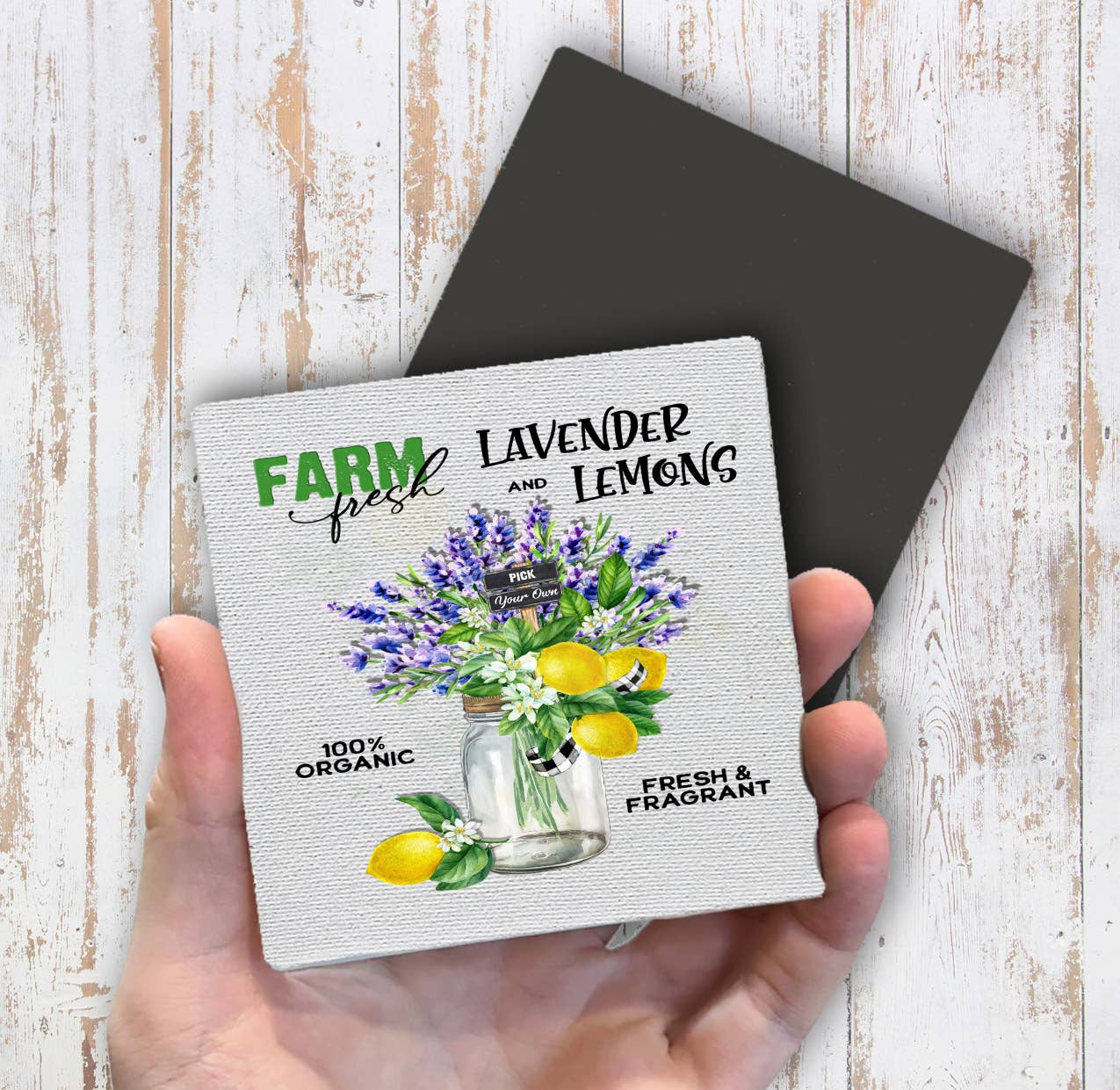 Country Lavender and Lemons Magnet Fridge - Sets of 2