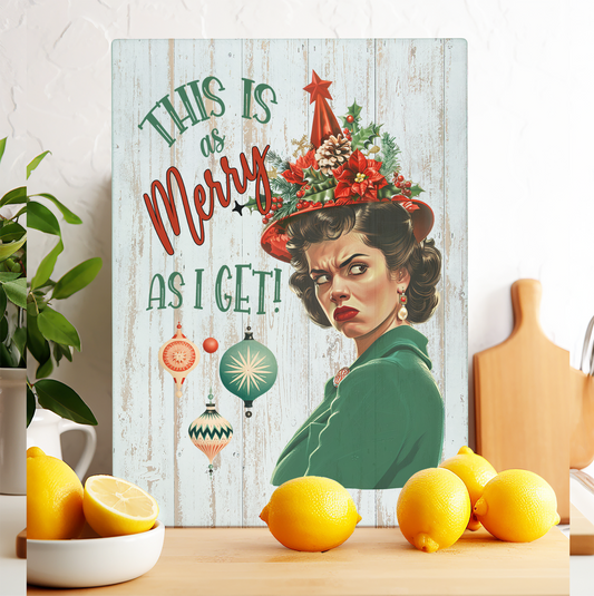 Glass Cutting Board Christmas Funny This is my Merry