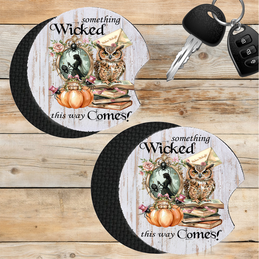 Car Coaster Halloween Something Wicked Comes