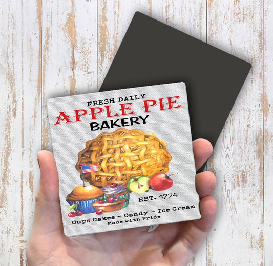 Patriotic Apple Pie Bakery Magnet Fridge - Sets of 2