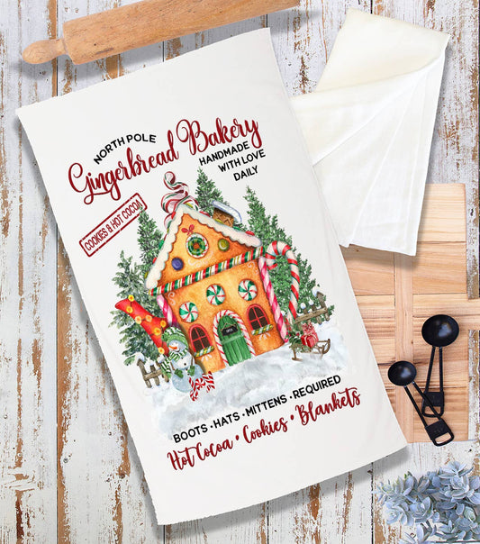 Christmas Gingerbread  House Bakery  Terry Towel