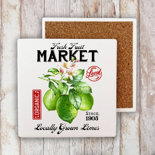 Farmhouse Organic Limes Market  Stone Coaster
