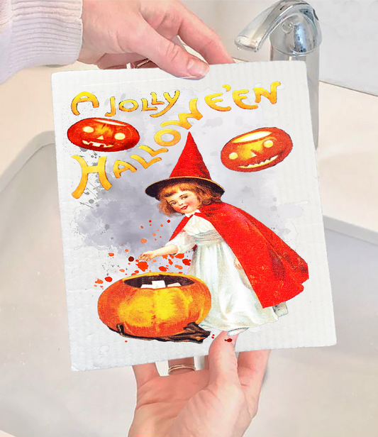 A Jolly Halloween VintageSwedish Dishcloth (Set of 2)
