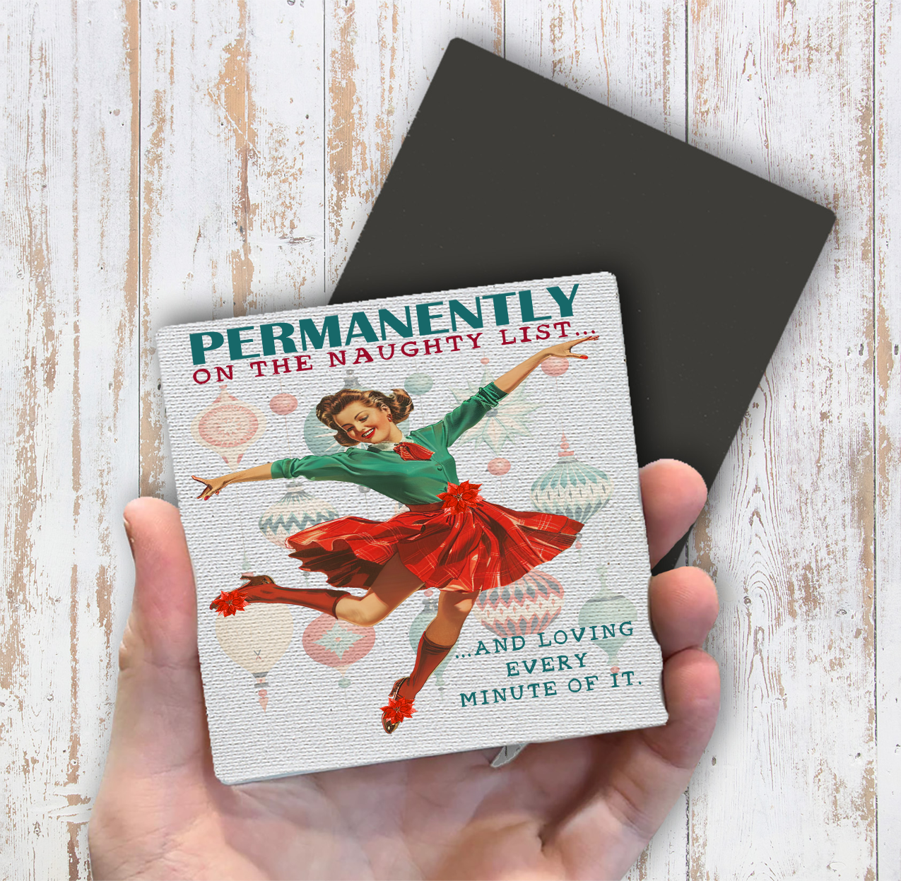 Christmas Funny Naughty List Magnet Fridge (Set of 2)