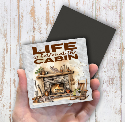 Life is better at the Cabin Magnet Fridge (Set of 2)