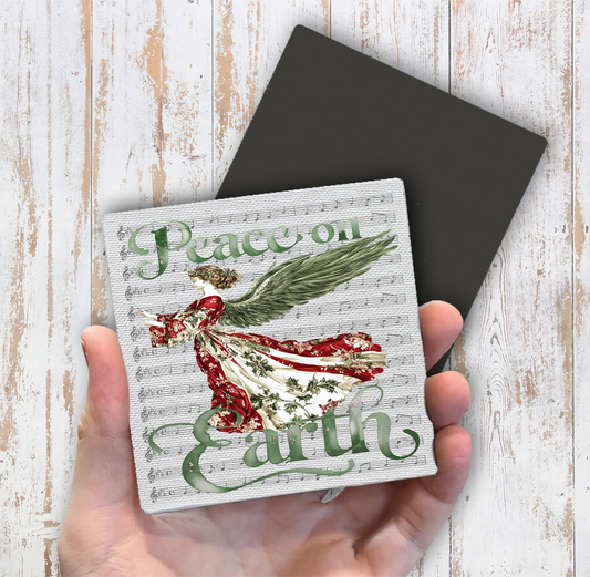 Christmas Peace on Earth Angel Magnet Fridge (Set of 2)