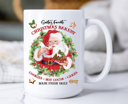 Merry Christmas Santa's Bakery Coffee Mug