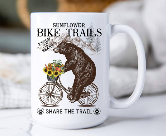 Share the Trail Black Bear Bicycle  Coffee Mugs