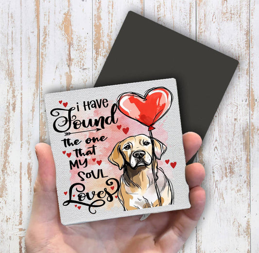 Dog Retriever Found My Love Valentine Magnet Fridge - Sets of 2