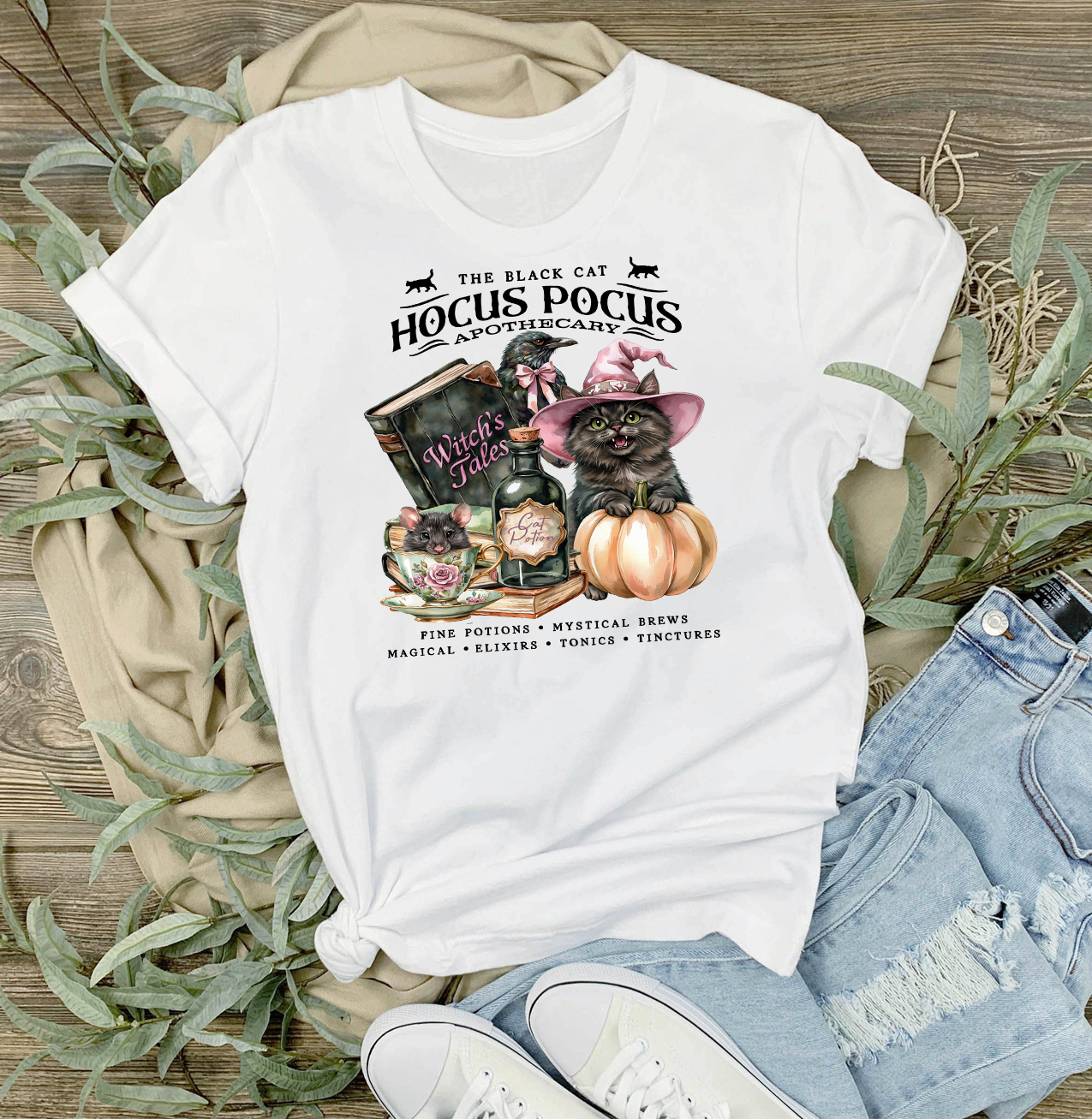 Halloween Hocus Pocus Black Cat T-Shirt