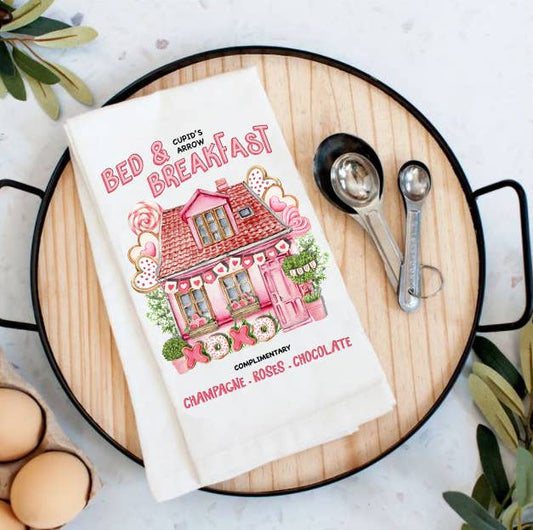 Valentine Bed & Breakfast Cupid Cotton Tea Towels