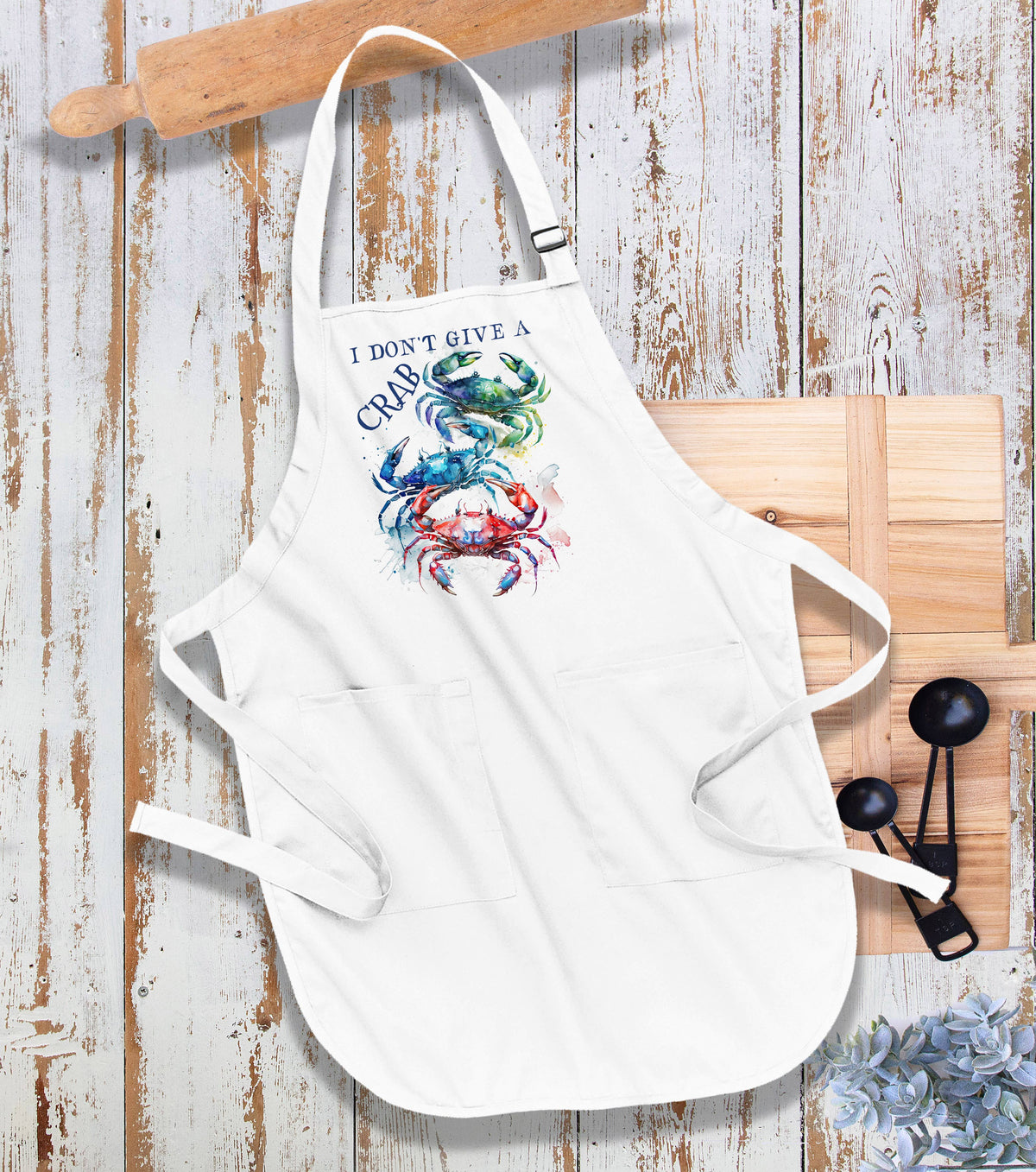 Coastal Beach I Don't Give a Crab Kitchen Cotton Apron