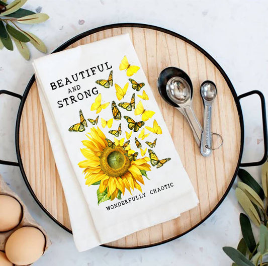 Sunflower Wonderfully Chaotic Flour Sack Tea Towel
