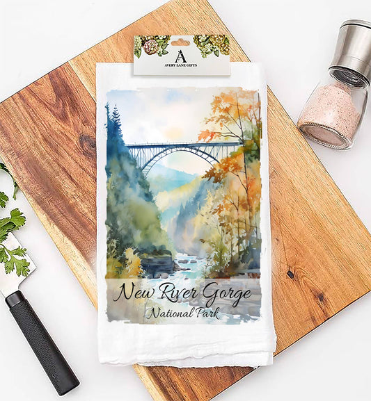 New River Gorge National Park WV Flour Sack Tea Towel