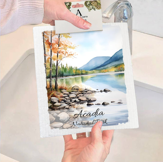 Set of 2 -  Acadia National Park Maine  SWEDISH DISH CLOTH