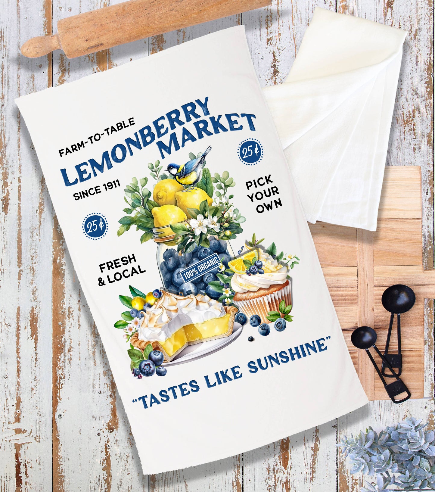 Lemon Berry Market Farm to Table Terry Cloth Towel