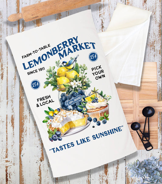 Lemon Berry Market Farm to Table Terry Cloth Towel