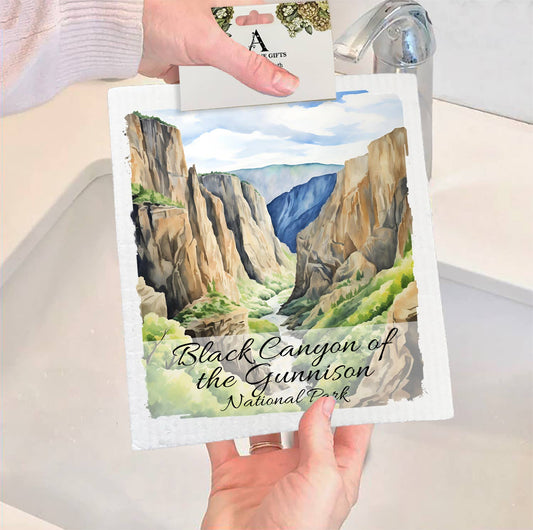 Set of 2 -  Black Canyon Gunnison National Park  SWEDISH DISH CLOTH