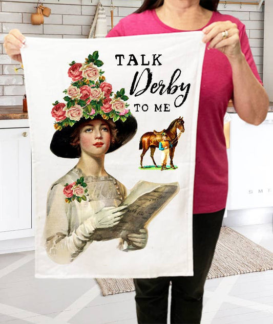 Kentucky Derby Talk Derby to Me  Kitchen Terry Cloth Towel
