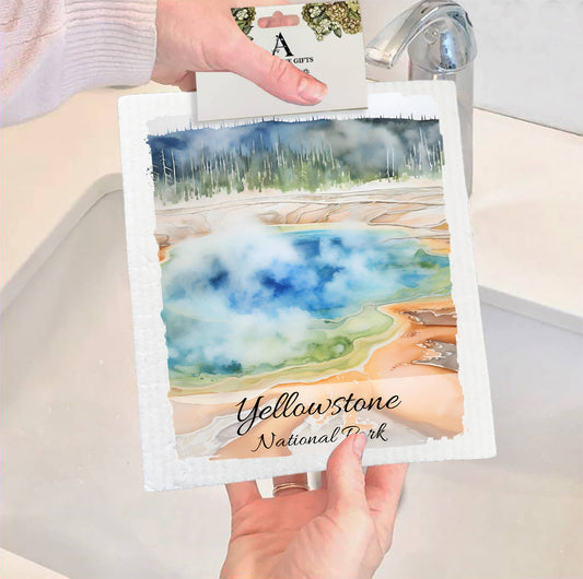 Set of 2 -  Yellowstone National Park Wyoming SWEDISH DISH CLOTH