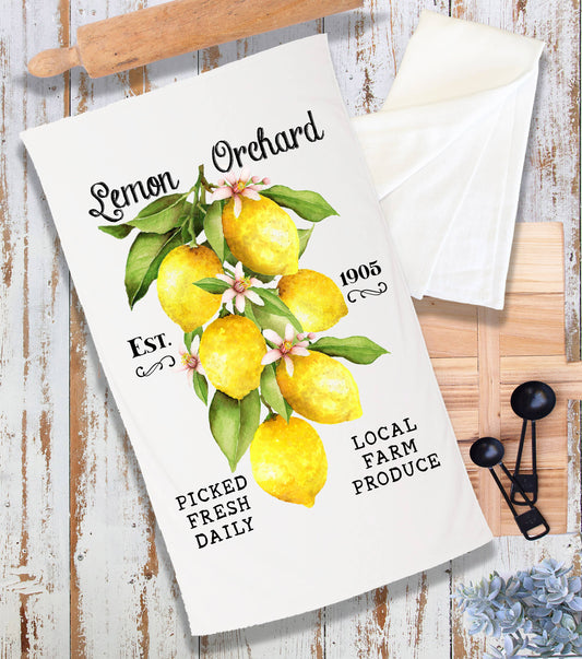 Country Lemon Orchard Terry Cloth Towel