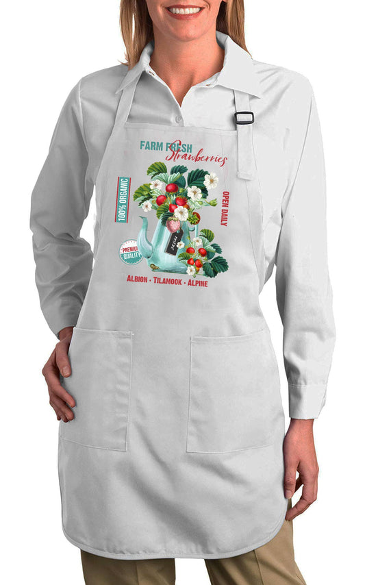 Farm Fresh Strawberries Farmers Market  Cotton Apron