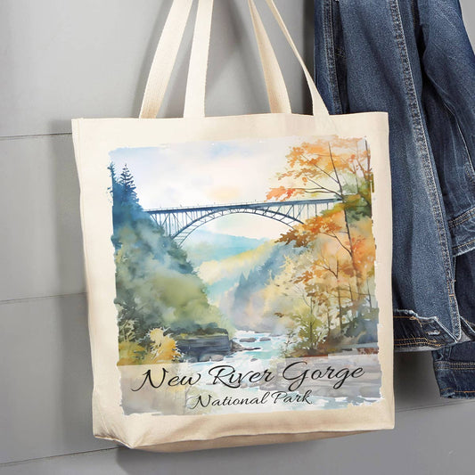 New River Gorge National Park WV  12 oz Canvas Tote Bag