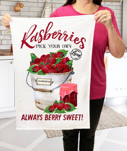 Country Farm Rasberry Fruit Kitchen Terry Cloth Towels