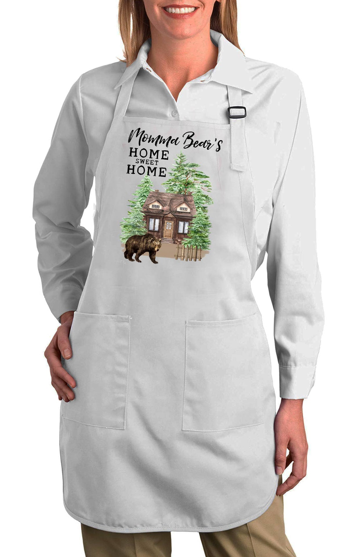 Momma Bear Home Sweet Home Cabin Cotton Apron