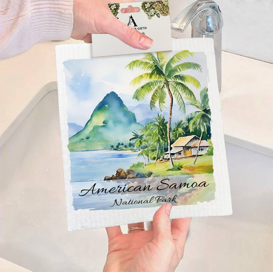 Set of 2 -  American Samoa National Park  SWEDISH DISH CLOTH