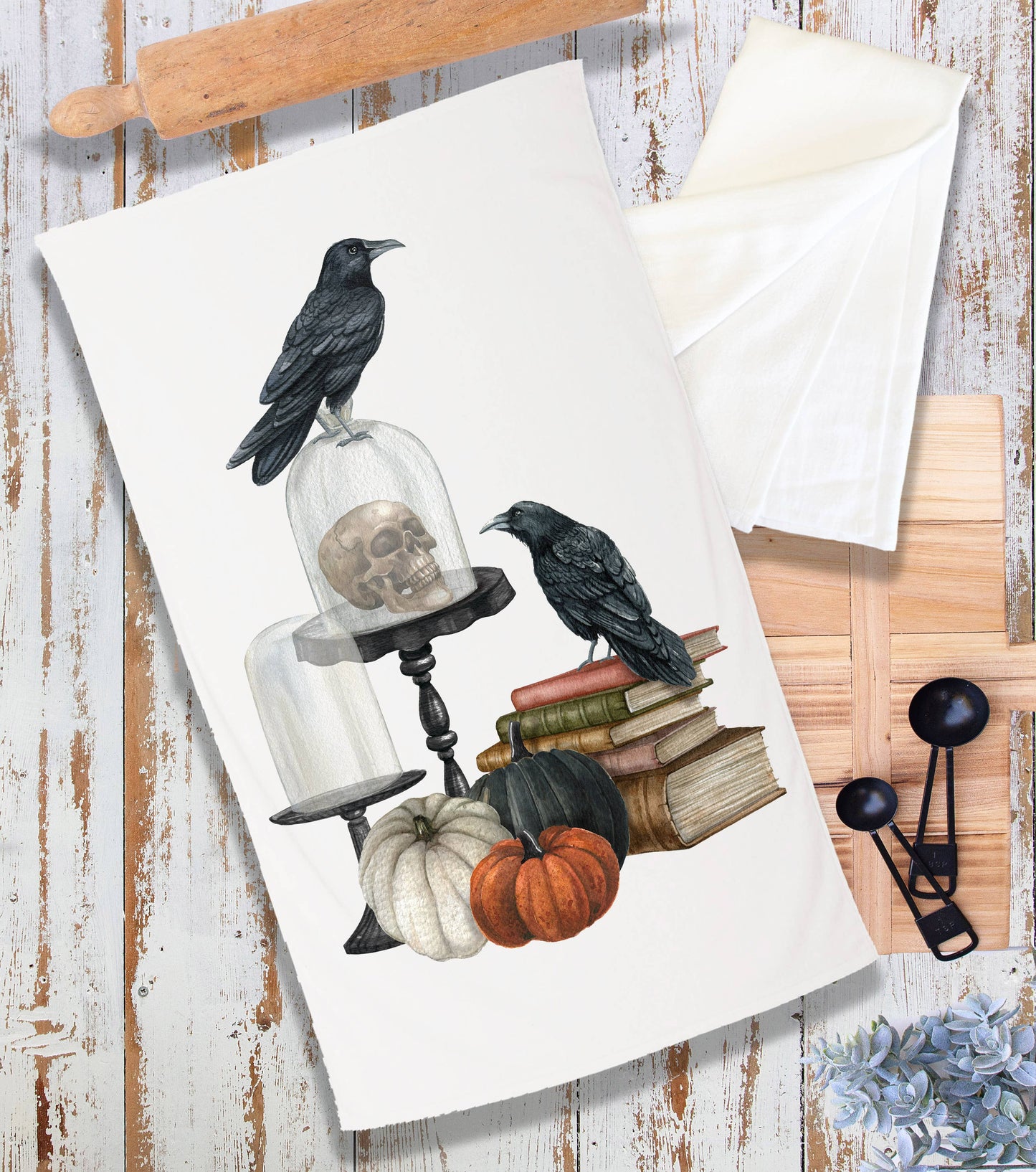 Halloween Black Crow Pumpkins Terry Cloth Towel