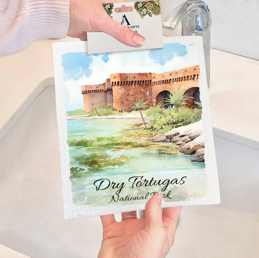 Set of 2 -  Dry Tortugas National Park Florida  SWEDISH DISH CLOTH