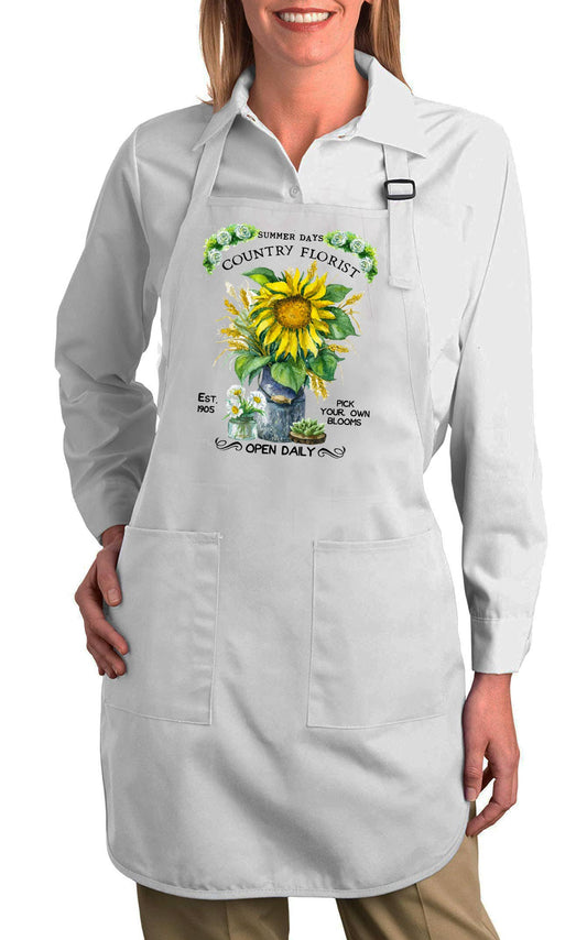 Country Florist Summer Sunflower Cotton Apron