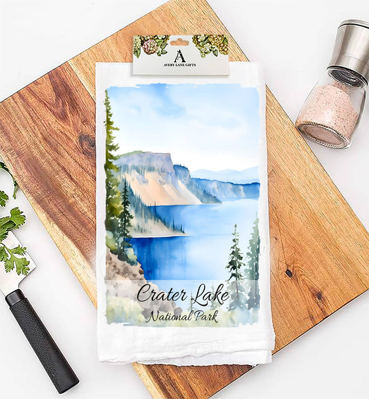 Crater Lake National Park Oregon  Flour Sack Tea Towel