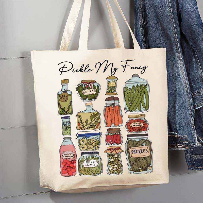 Pickle My Fancy Vintage Pickles Canvas Tote Bag