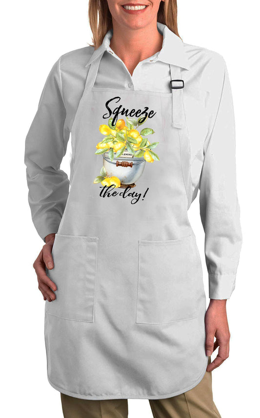 Squeeze the Day Bucket of Lemons Cotton Apron