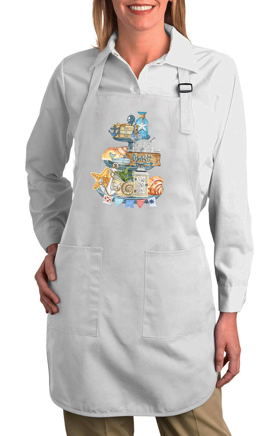 Beach Ocean Sea Shell 3 Tier Tray Cotton Apron