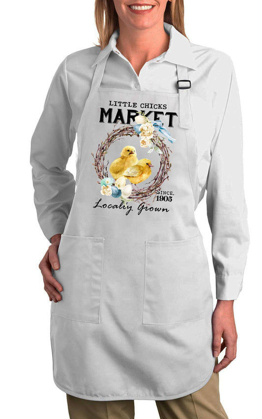 Easter Wreath Little Chicks Market Market Cotton Apron