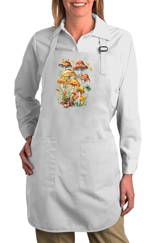 Vintage Mushrooms Botanicals Fairy Kitchen Cotton Apron