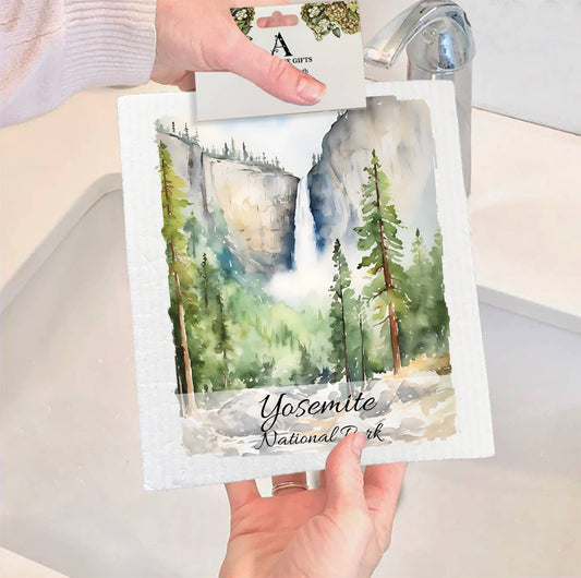 Set of 2 -  Yosemite National Park California SWEDISH DISH CLOTH