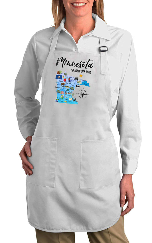 Minnesota State Map Souvenir Cotton Apron