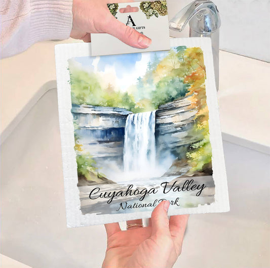 Set of 2 -  Cuyahogan Valley National Park Ohio  SWEDISH DISH CLOTH