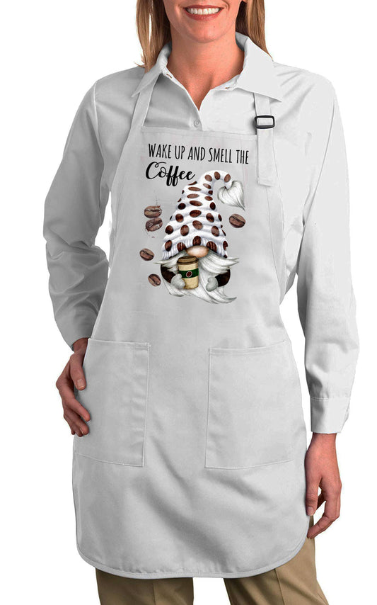 Gnome Wake Up and Smell The Coffee Cotton Apron