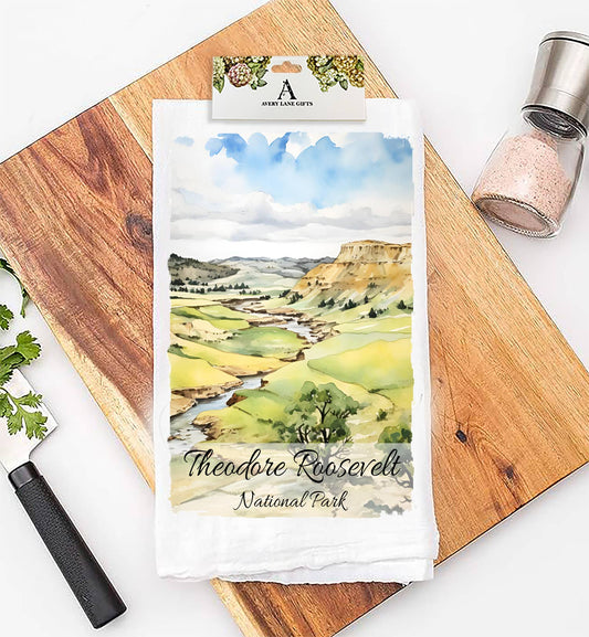 Theodore Roosevelt National Park ND Flour Sack Tea Towel