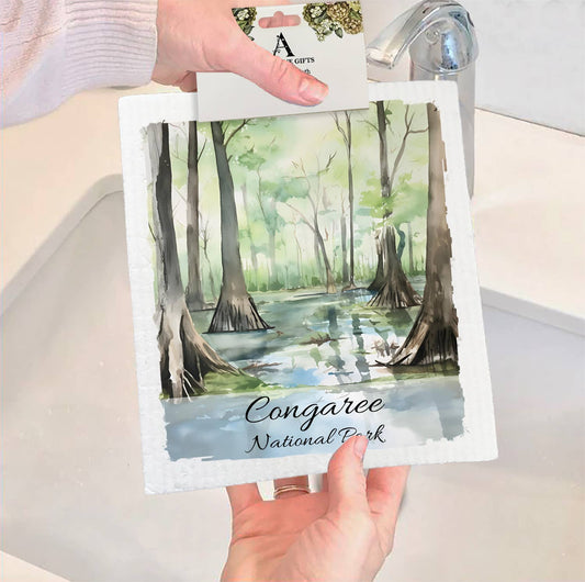 Set of 2 -  Congaree National Park South Carolina  SWEDISH DISH CLOTH