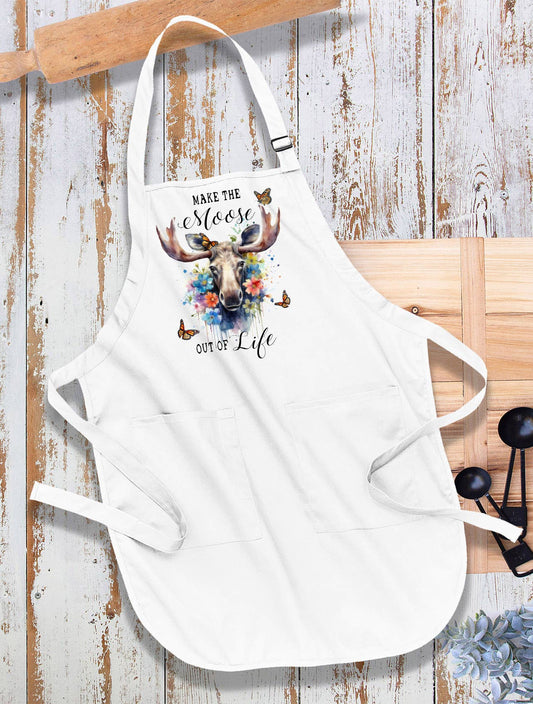 Make the Moose Out of Life Animal Kitchen Cotton Apron