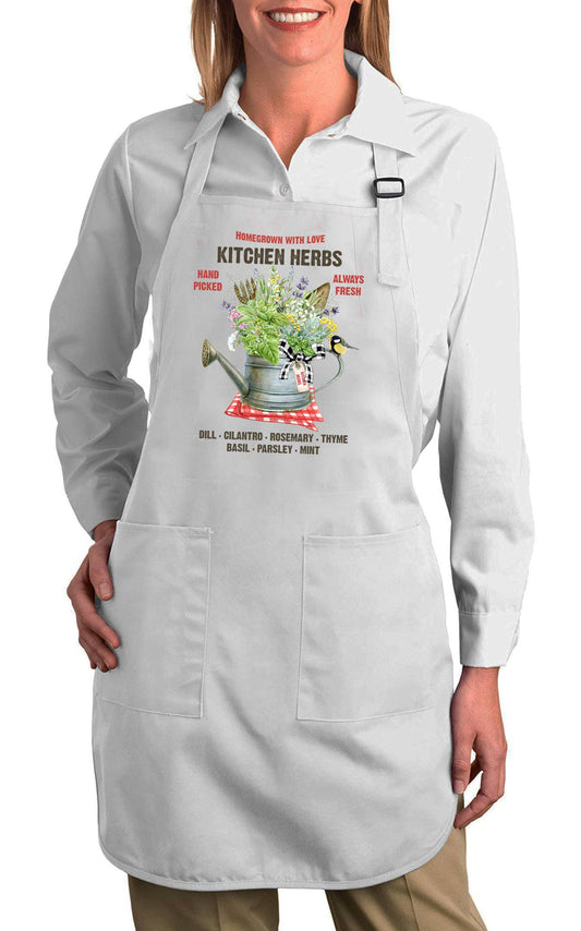 Homegrown Kitchen Herbs Basil Cotton Apron