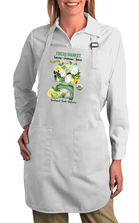 Fresh market Lemons Jasmine Limes Kitchen Cotton Apron