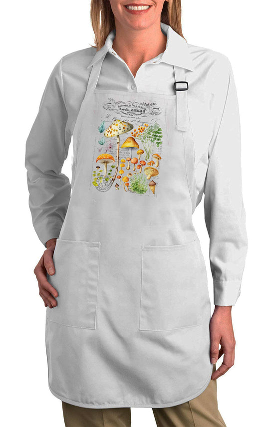 Vintage Mushrooms Botanicals Cotton Apron